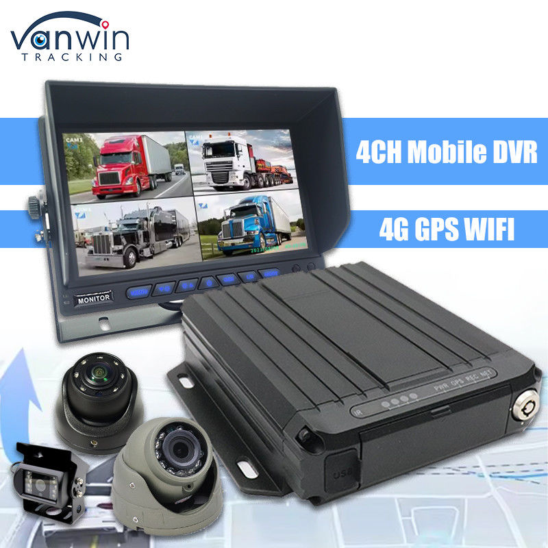 OEM ODM Real Time 4CH GPS Mobile DVR Dengan 4G 1080P WiFi Dual SD Card MDVR Untuk Bus