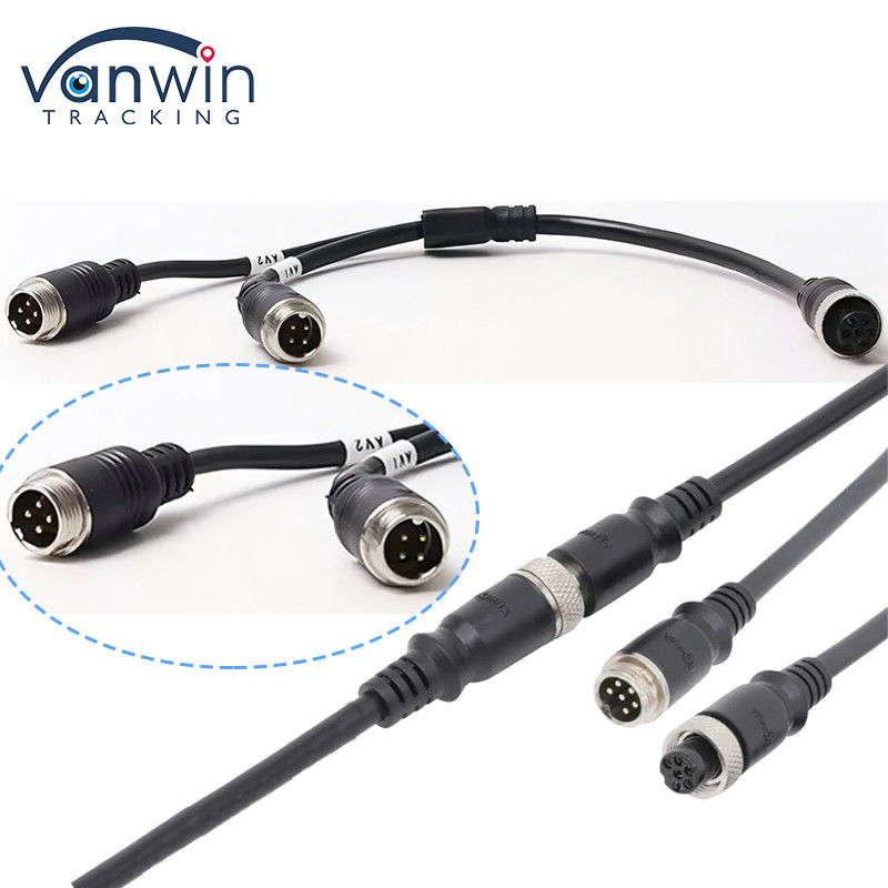 6 Pin Penerbangan Wanita Untuk Dual 4P Pria Penerbangan Adaptor Kabel Untuk Sistem Keamanan Kendaraan
