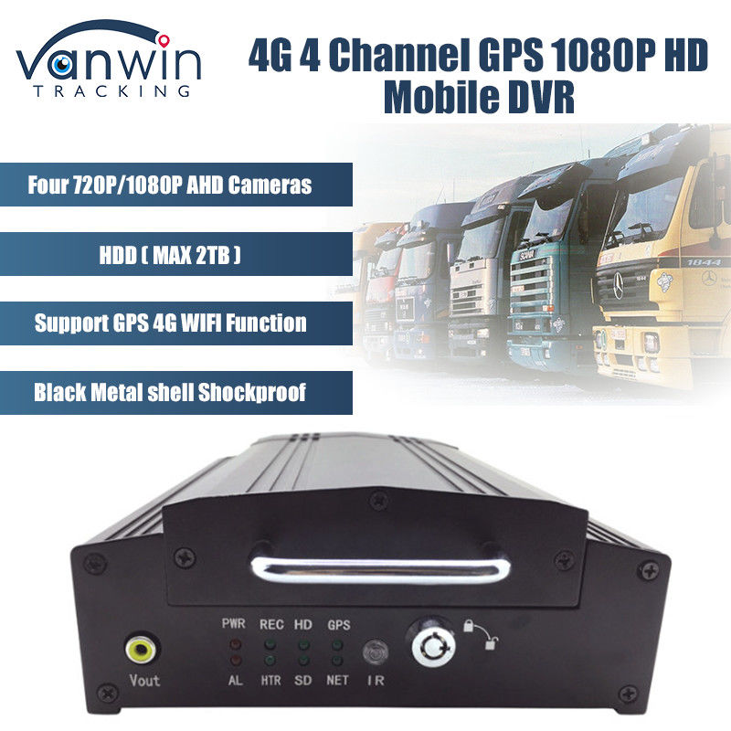 4CH 4G HDD Mobile DVR GPS WiFi Live Video Mobil CCTV DVR Truk Sistem Cmsv6