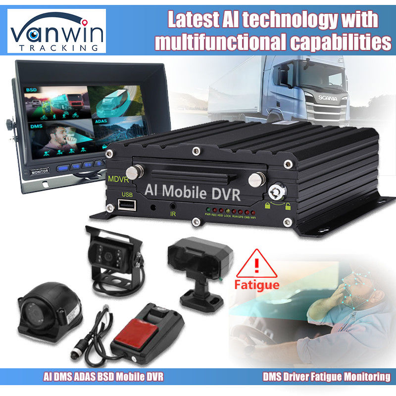 8CH 1080p 4G AI Mobile DVR Dengan Sistem Kamera ADAS DMS BSD GPS Mobile DVR Untuk Truk
