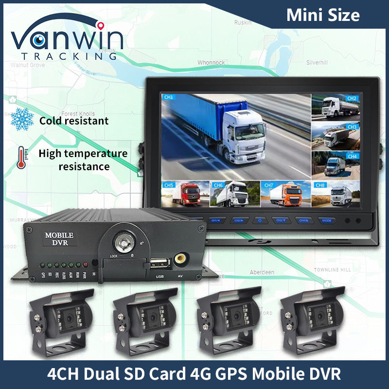 H.265 4CH Full HD Mobile DVR Live Stream Blackbox Recorder 4G Wifi GPS CCTV Kendaraan