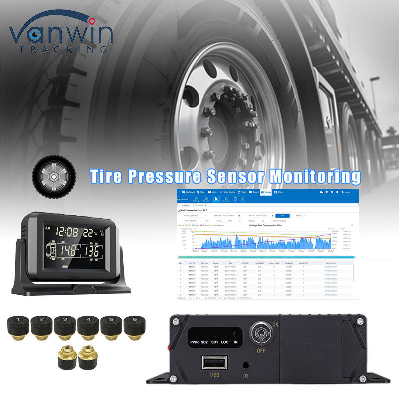 4CH GPS 4G Real Time Monitoring Mobile DVR Sistem Monitor Tekanan Ban Eksternal