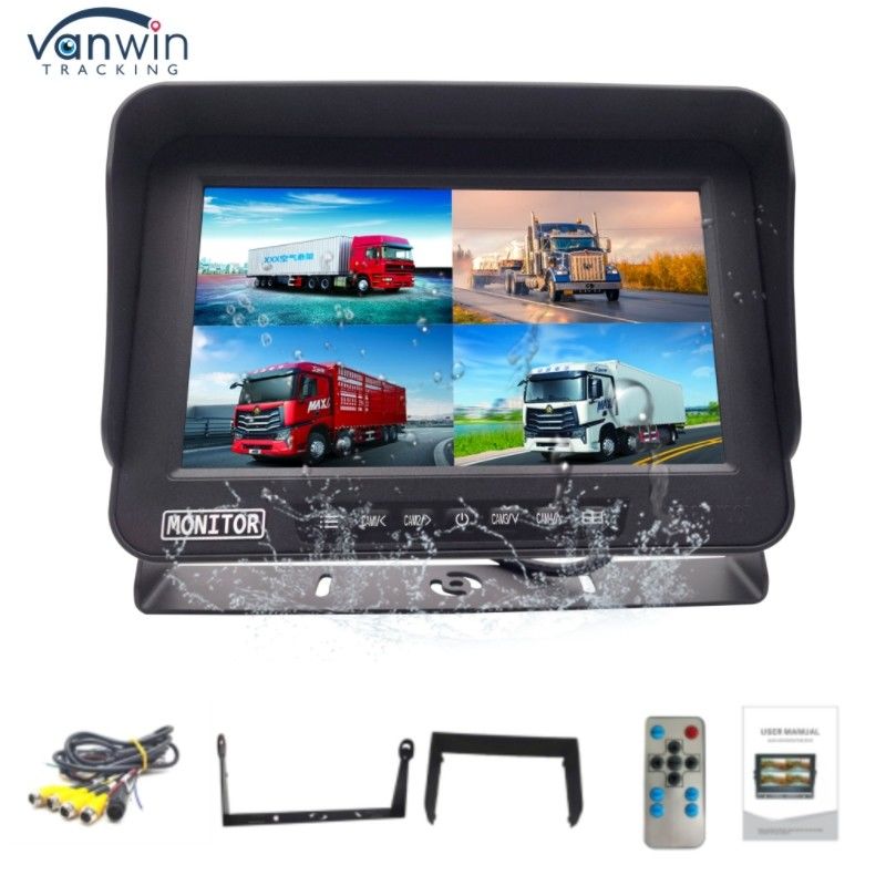4 Channel AI Car Monitor Waterproof IPX69 Explosion-proof 10" AHD Display Untuk Kendaraan Mekanis