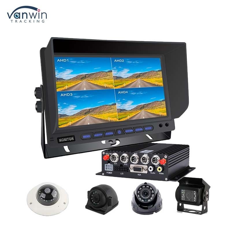 AHD/CVBS Multiple Video Mixed Input 4 Channel 7 Inch Split Display Car Monitor Untuk Kendaraan