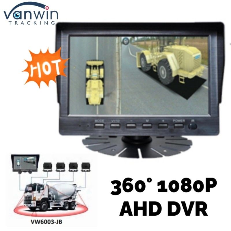 360 derajat AHD DVR 7 / 9 / 10,1 inci Sistem Rekaman Kamera Mobil Untuk Truk Bus