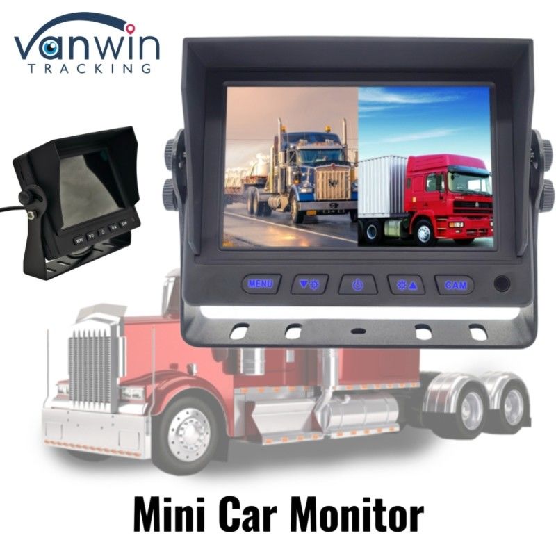 High Definition Mini Car Monitor 5" In-Car Stand Alone Display Untuk Truk Bus Taksi