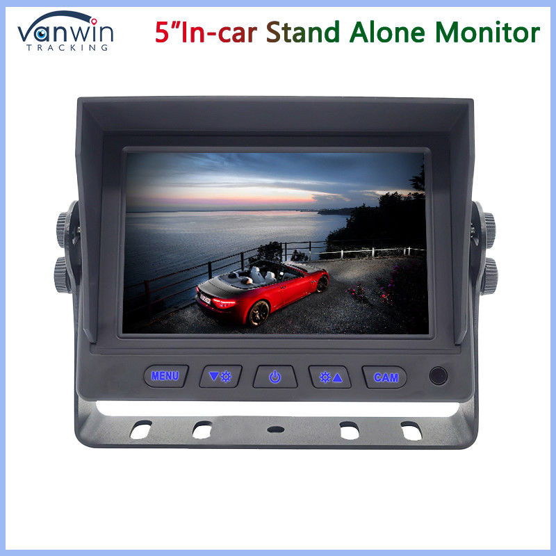 Mini 5 Inch Car TFT Monitor 2 Ways AHD 1080P 720P CVBS Input Video Campuran dengan Bracket Bentuk U