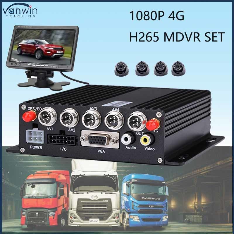 HD 1080P AI BSD ADAS DMS Kit Bus Truk 4G WiFi 4 Channel SD Sistem DVR Seluler Kendaraan CAR Black Box