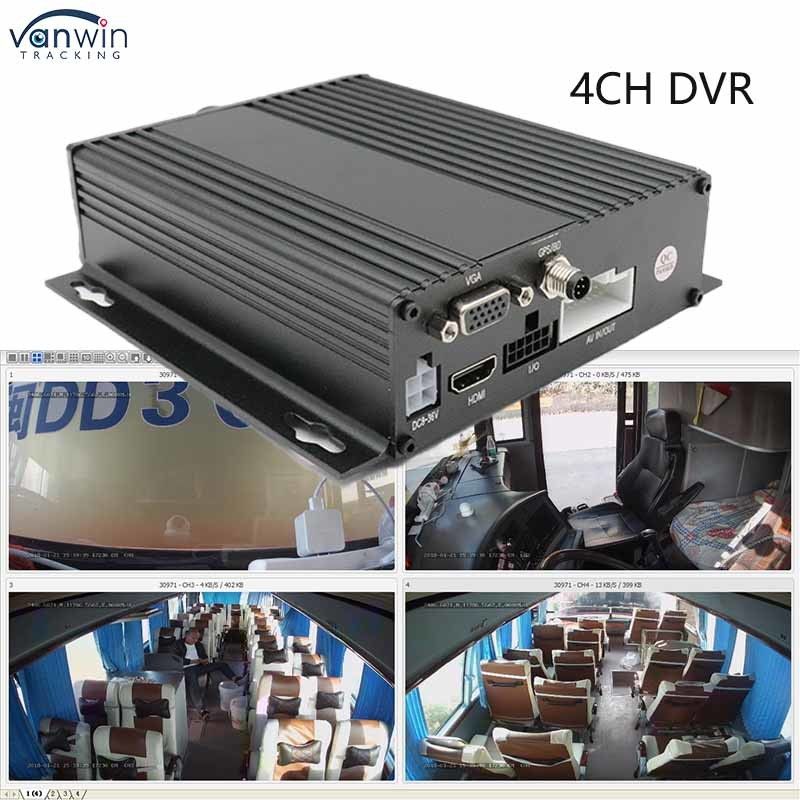 1080P AHD Remote Control Mobil Bus RV 3G 4G GPS Mobile HD 4CH DVR Video Recorder