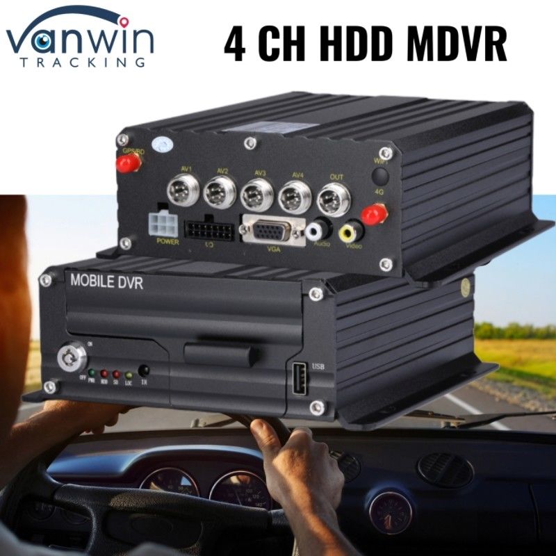 4CH 1080P DVR Fleet Management System HDD Digital Video Recorder Dengan 4G GPS Vehicle Tracker
