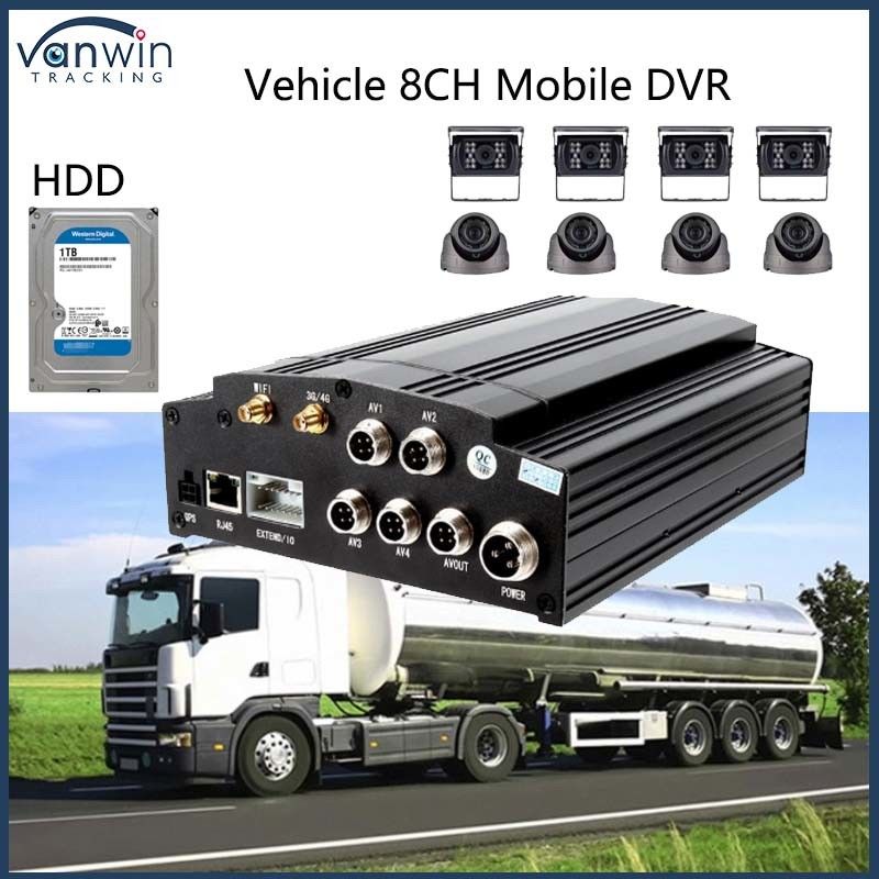 8CH Mobil 1080P H. 265 HDD Mobil DVR Truk MDVR Remote Monitoring Vehicle MDVR