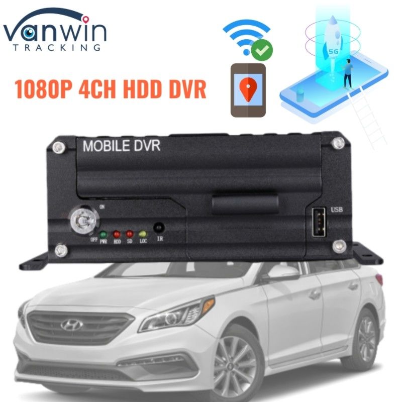 1080P 4CH HDD DVR 5G GPS Tracker Vehicle Monitoring System Untuk Keamanan Armada