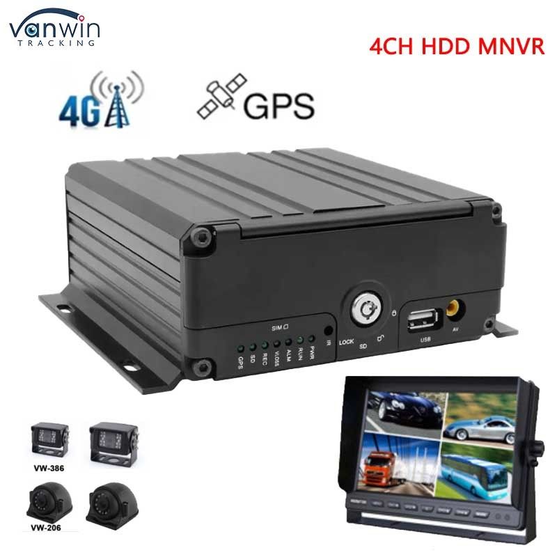 4 Channel Mobile NVR Dengan 1080P Remote 3G 4G GPS WiFi Vehicle Bus Truck Network Monitoring