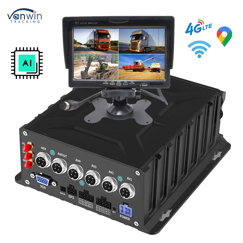 4CH 1080P Vehicle Monitoring Reverse Backup Camera AI MDVR Sistem pelacak GPS kendaraan