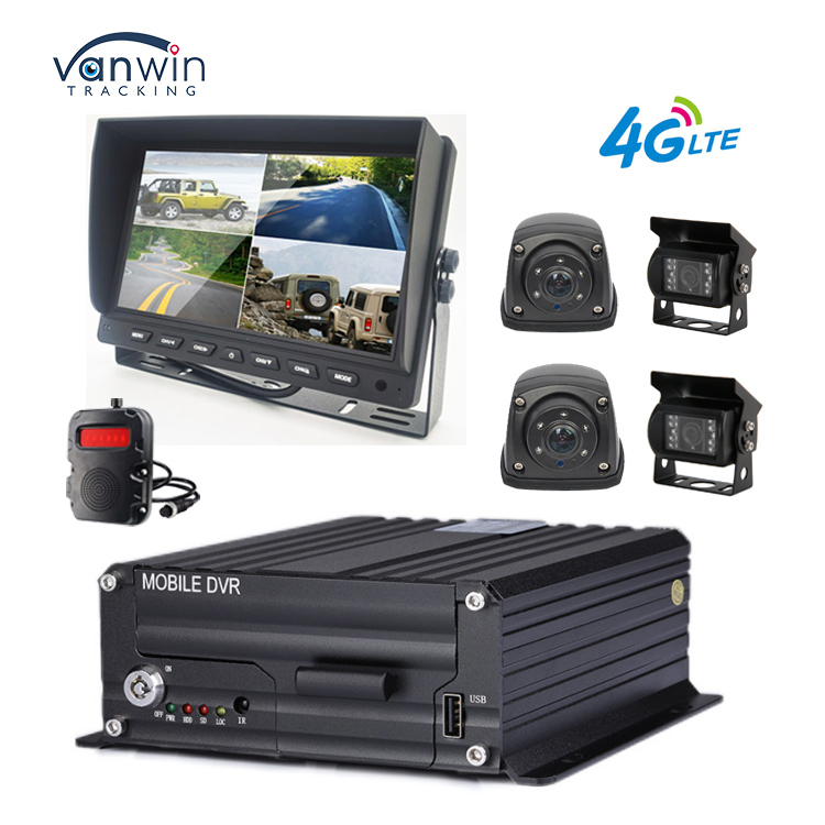 1080P 4CH MDVR Kamera Tahan Air Monitor 7 Inci Perekam 4G GPS Kamera Mundur Cadangan Bantuan Mundur Kendaraan Bus Truk Mobil