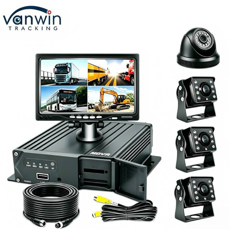 Disesuaikan 4 Channel 1080P Mobile DVR Recorder 3G 4G GPS WiFi Bus & Truck Fleet Monitoring System