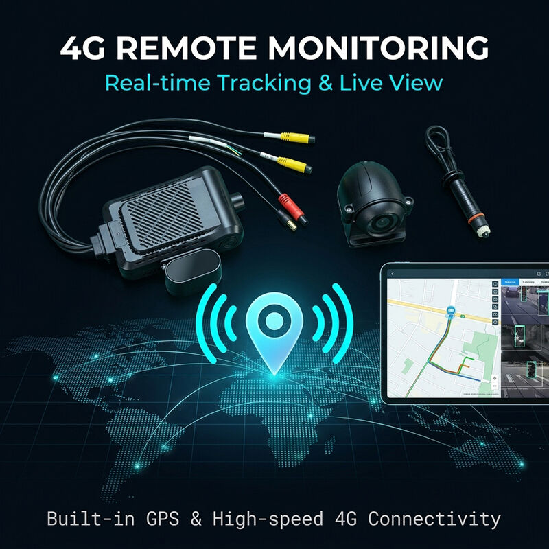 Smart 4G Dash Recorder dengan AI Video Telematics GPS WiFi & SOS Panic Button untuk keamanan armada