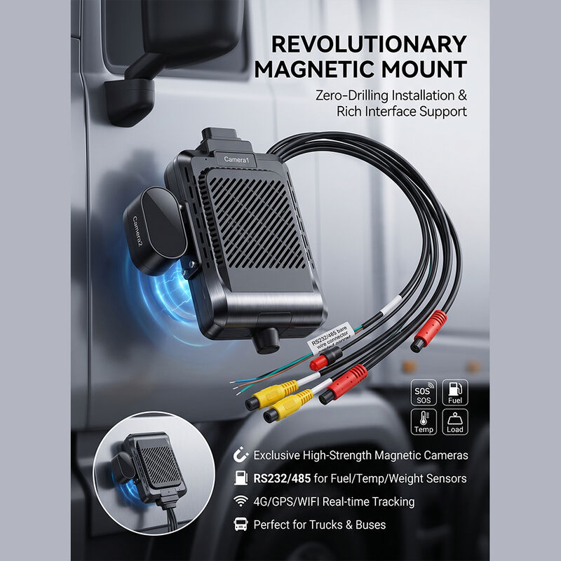 Heavy Duty Truck 4G Dash Recorder dengan ADAS BSD - GPS Telematics Fleet Camera dengan tombol SOS Panic
