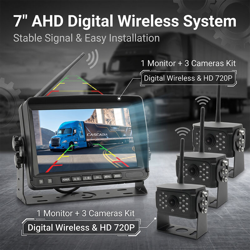 Sistem Kamera Cadangan Nirkabel Digital 9 "Monitor Layar Sentuh Nol Penundaan Kit Sinyal Jarak Jauh Ekstra untuk Trailer Perjalanan Motorhome