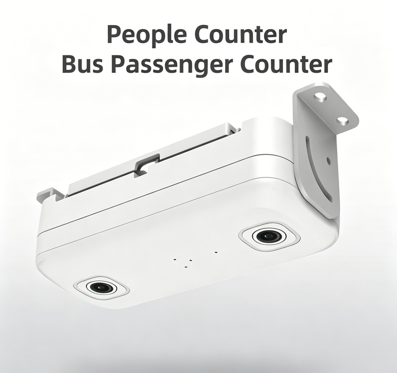 Penghitung Orang 3D Binocular untuk Bus Dual-Lens Perangkat Penghitungan Penumpang Sensor Penghitung Penumpang Otomatis dengan Kamera