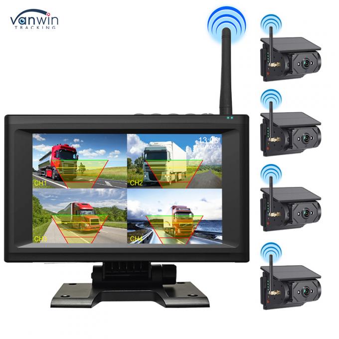 7 Inch Wireless IPS Screen Car Monitor Kit dengan 4 Kamera Surya Mendukung IR Night Vision dan Mudah Dipasang 0