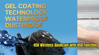 Dashcam Nirkabel 4CH 720P untuk Truk/RV – Alarm IPS BSD 7", Magnetik & Dapat Diisi Ulang